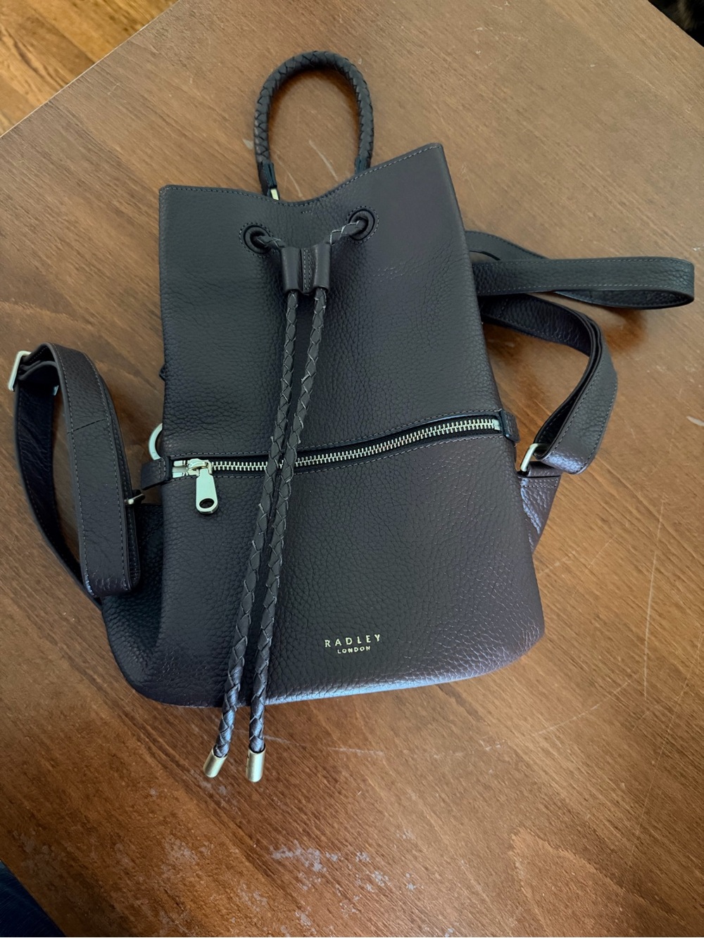 Radley London Pavilion Road Leather Backpack Mahogany NWOT Dust Bag